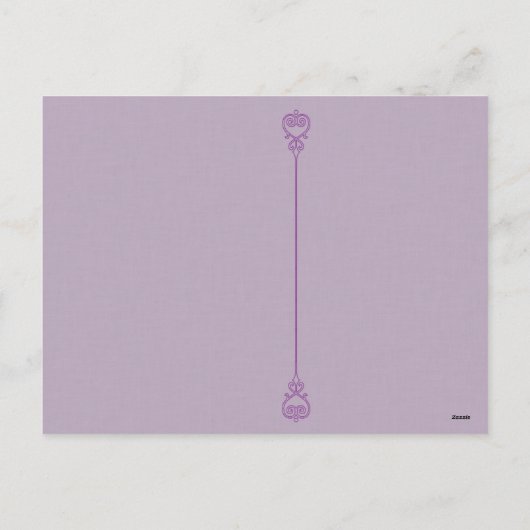 Paars Valentijnsdag Briefkaart (Achterkant)