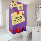 paars Valentijnsdag douwergordijn Douchegordijn (In situ)