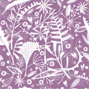 Paars van botanische Floral Sticker