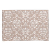 Paars van de eierplant en witte Damask Kussensloop (Voorkant-Rechts)