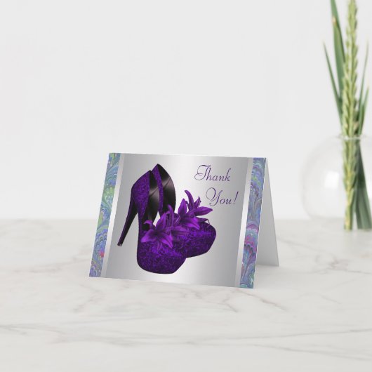 Paars van de Hielen van de orchidee danken de Hoge Bedankkaart (Voorkant)