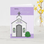 Paars van de kindervrouw van de pastor: Birthday B Kaart (Gele Bloem)
