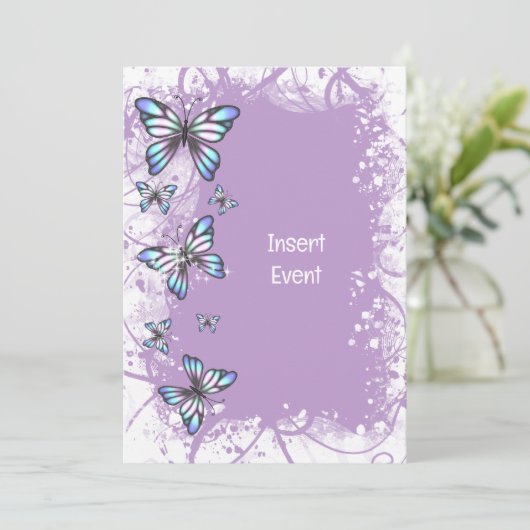 Paars van de vlindermakerij kaart (Staand voorkant)