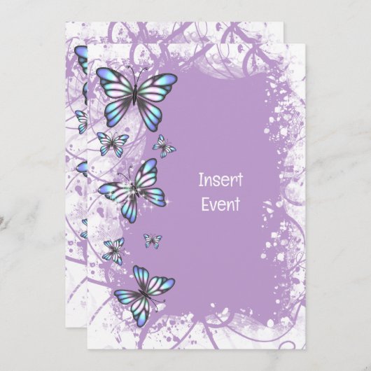Paars van de vlindermakerij kaart (Voorkant / Achterkant)