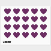 Paars van druiven (vaste kleur) hart sticker (Vel)