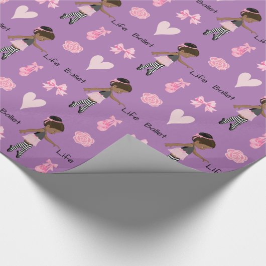 Paars van het Afrikaanse Amerikaanse Ballerina Bal Cadeaupapier (Hoek)