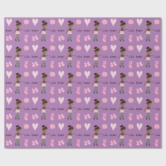 Paars van het Afrikaanse Amerikaanse Ballerina Bal Cadeaupapier (Vlak)