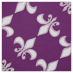 Paars van het koninklijk patroon "Fleur de Lis" Stof