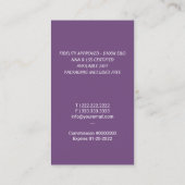 Paars van het Logo van het Initiaal van het Notari Visitekaartje (Achterkant)