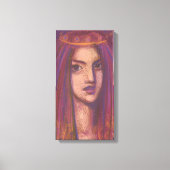 Paars Veil Eastern Orient Girl Portrait Painting Canvas Afdruk (Voorkant)