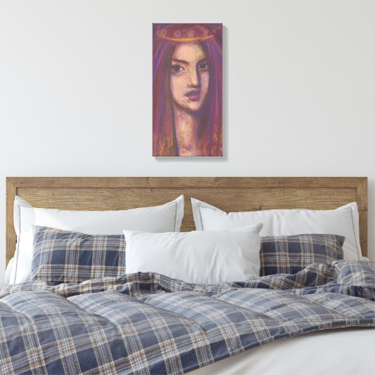 Paars Veil Eastern Orient Girl Portrait Painting Canvas Afdruk (Insitu (Slaapkamer))