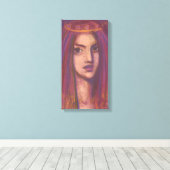 Paars Veil Eastern Orient Girl Portrait Painting Canvas Afdruk (Insitu (Houten vloer))