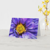 Paars ventilator Wenskaart Kaart (Gele Bloem)