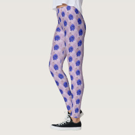 Paars ventilatorpatroon met roze achtergrond Leggings