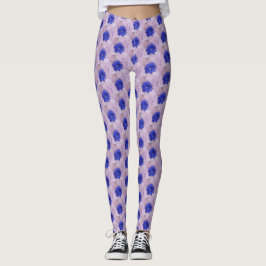  Paars ventilatorpatroon met roze achtergrond Leggings