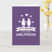 Paars | Verbazingwekkend Vriendin | Gelukkige verj Kaart (Gele Bloem)