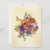 Paars verbrand Oranje Floral Christelijk bruiloft Kaart (Achterkant)