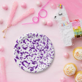 Paars verf spatter papieren bordje (Feest)