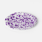 Paars verf spatter papieren bordje (Gekanteld)