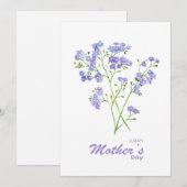 Paars vergeet me niet de Kaart van de Moederdag va (Voorkant / Achterkant)