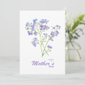 Paars vergeet me niet de Kaart van de Moederdag va (Staand voorkant)