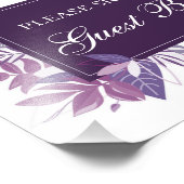 Paars verlaat het gastenboek. Botanische bruiloft Foto Afdruk (Hoek)