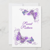 Paars verloving bruiloft kaart (Voorkant)