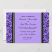 Paars verloving van de zwarte damtbruiloft kaart (Achterkant)