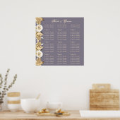 Paars verloving voor de bruiloft van ivoorcrème poster (Keuken)