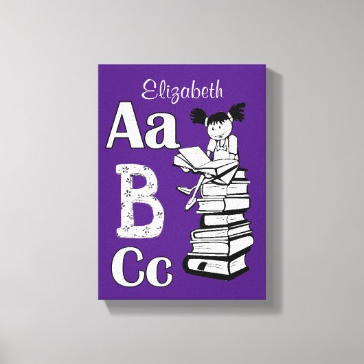 Paars Verspreid canvas Afdrukken Abc Lezen (Voorkant)