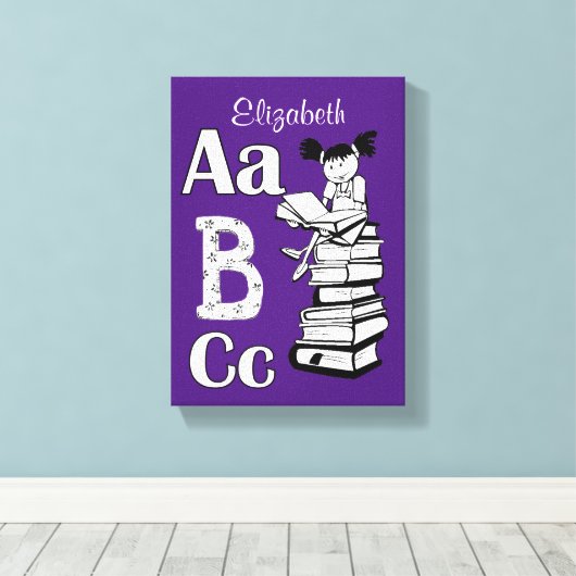 Paars Verspreid canvas Afdrukken Abc Lezen (Insitu (Houten vloer))