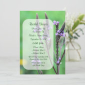 Paars Vervain Flower Vrijgezellenfeest Invite Kaart (Staand voorkant)