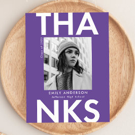 Paars | Vet Afstudeerder Foto Afstuderen Hartelijk Briefkaart