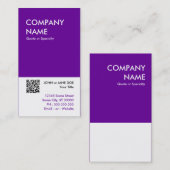 paars vet ontwerp uw eigen QR-code Visitekaartje (Voorkant / Achterkant)