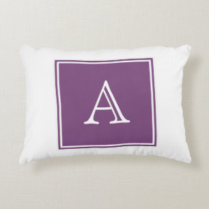 Paars vierkant monogram Accent Pillow Decoratief Kussen