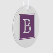 Paars vierkant monogram AcrylOrnament Ornament (voorkant)