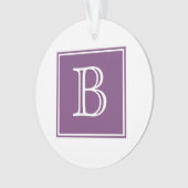Paars vierkant monogram AcrylOrnament Ornament (voorkant)