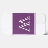 Paars vierkant monogram Case-Mate iPhone case (Achterkant (horizontaal))