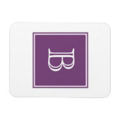 Paars vierkant monogram Flexi Magnet Magneet (Horizontaal)