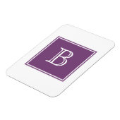 Paars vierkant monogram Flexi Magnet Magneet (Linkerzijde)