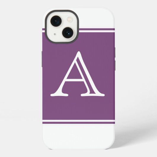 Paars vierkant monogram iPhone hoesje (Achterkant)