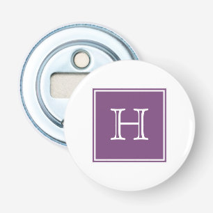 Paars vierkant monogram Magnetflesopening Button Flesopener