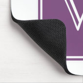 Paars vierkant monogram Mousepad Muismat (Hoek)