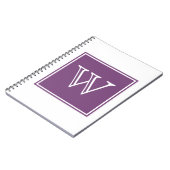Paars vierkant monogram Notitieboek (Linkerzijde)