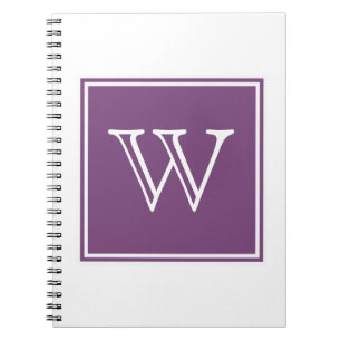 Paars vierkant monogram Notitieboek