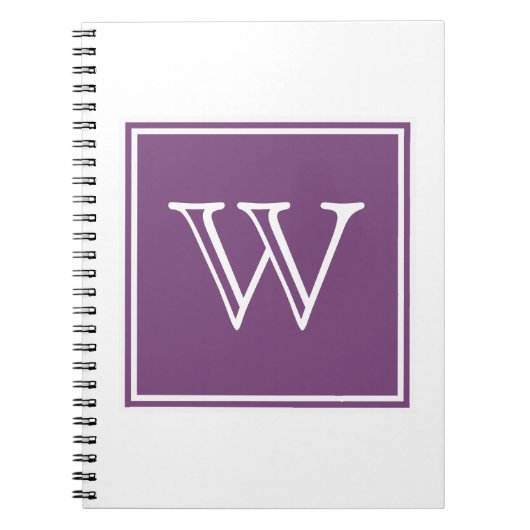 Paars vierkant monogram Notitieboek (Voorkant)