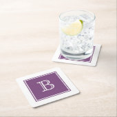 Paars vierkant monogram Onderzetter (Insitu)