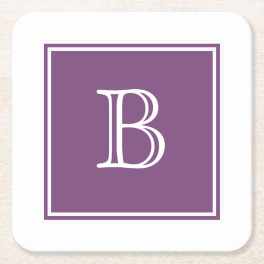 Paars vierkant monogram Onderzetter (Voorkant)