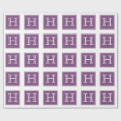 Paars vierkant monogram pakpapier (Vlak)