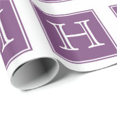 Paars vierkant monogram pakpapier (Rol Hoek)